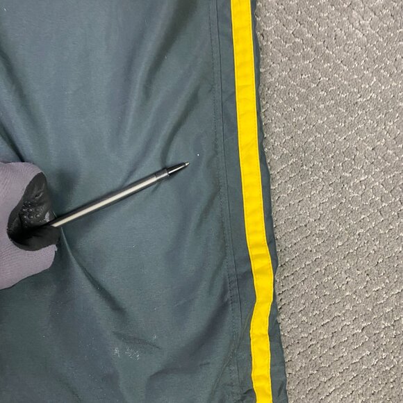 Vintage Nike Cargo Track Pants Men's Medium Gray Yellow Woven Gym Y2K Baggy - Picture 5 of 16